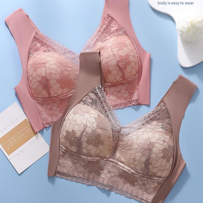 Large Size Lace Beautiful Back Push-up Bra, Adjustable Big Breasts, Small Beauty Vest, Support Side Breasts Women's Underwear 3