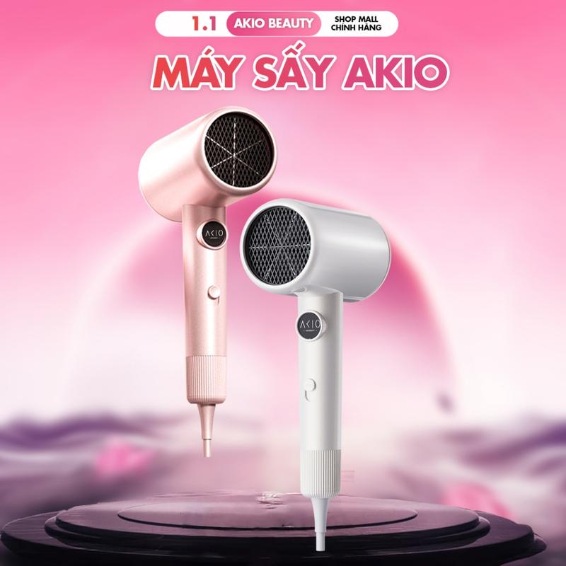 Máy sấy tóc tạo kiểu AKIO 2 chiều nóng lạnh đa năng, có ion bảo vệ tóc khỏi hư tổn
