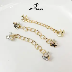 LIMITLESS Aksesoris Sandal Sepatu Tempel Lepas Pasang Motif Rantai Mutiara Dam Permata Elegan Murah Elegan 2026