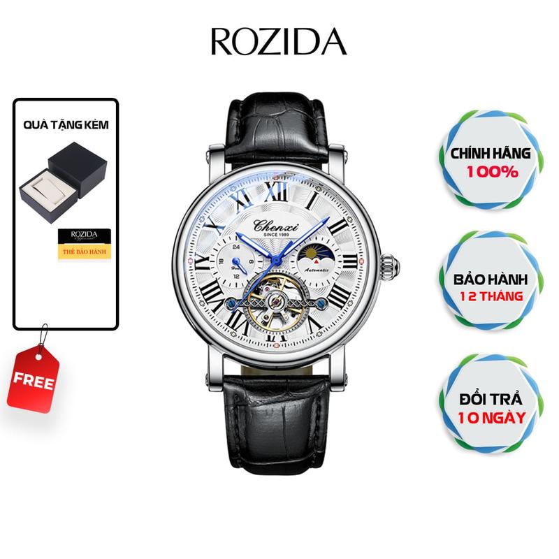 Đồng hồ cơ nam chính hãng automatic tự động chenxi kính sapphire nguyên khối chống nước tuyệt đối Roozida DH63 Watch Đeo Tay dongho  conamdep