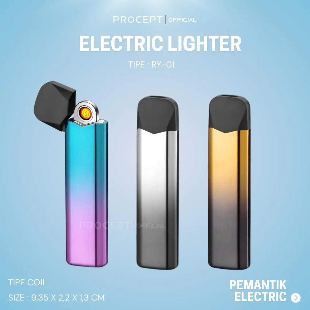 ProCept Electric Lighter Pemantik Elektrik Model Slim Elegant Warna Keren RY-01