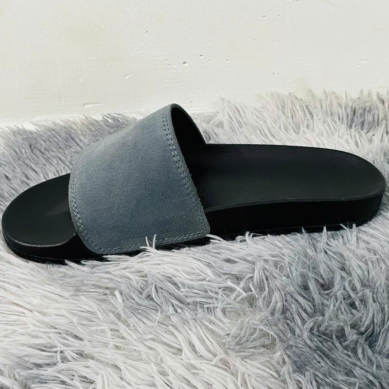 Dép nam TÔNG XANH DƯƠNG LỢT DA BÒ cực sang chảnh phom ôm chân mang êm ái bảo hành 3 tháng DéP Slipper Đế Bằng