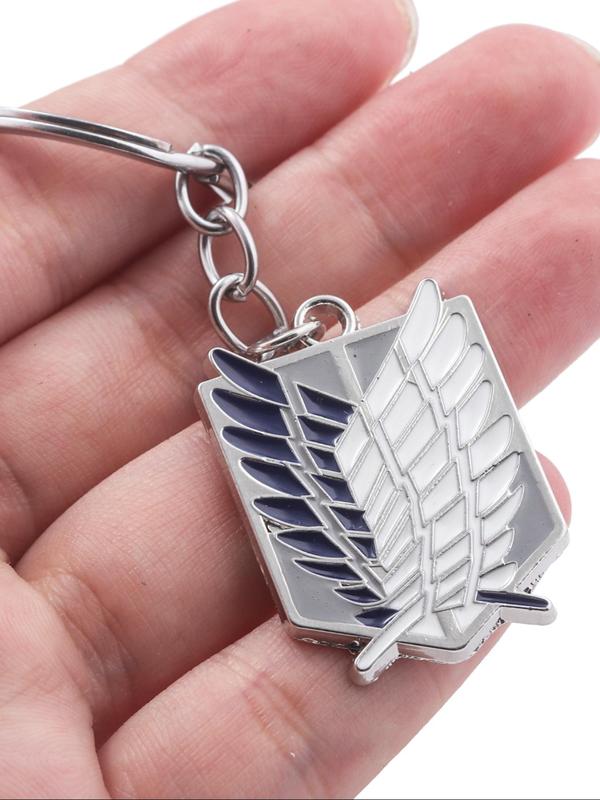 Anime Design Keychain, Metal Wing Design Keychain for Men & Women, Trendy All-match & Exquisite Keychain for Birthday Gift 6