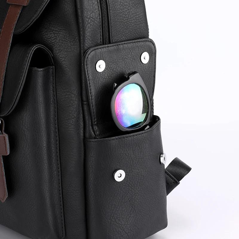 Product Introduction of Men's Backpack PU Leather Bagpack Large Laptop Backpacks Travel Multi Male  Black Schoolbag College Style 7