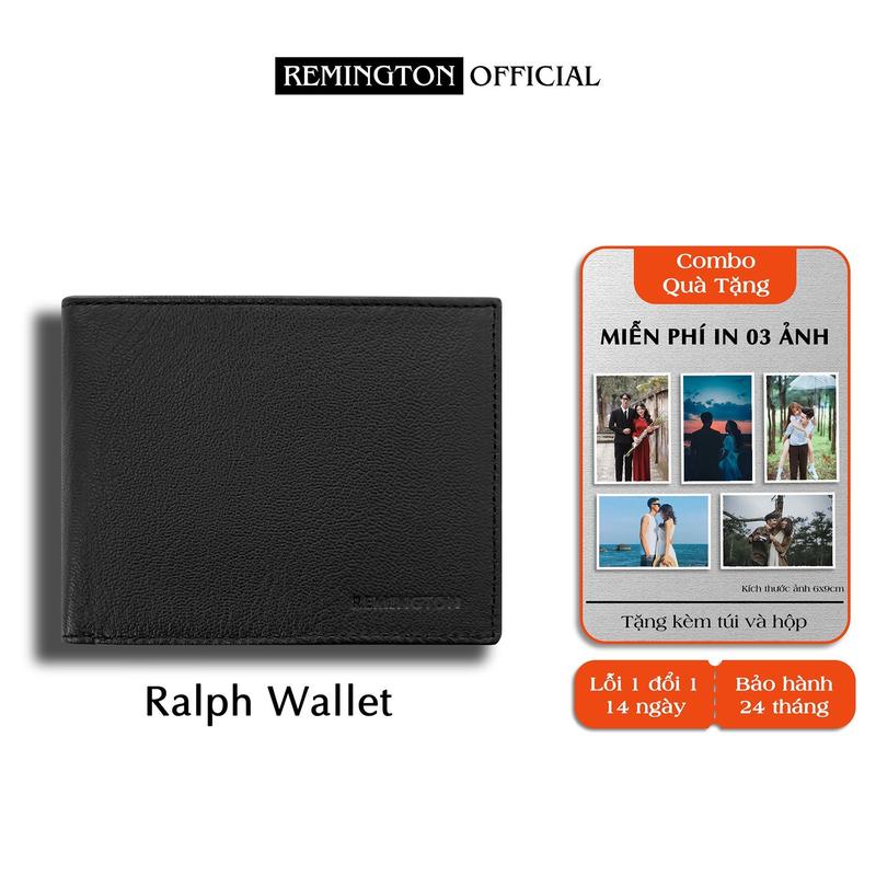 Ví nam mini nhỏ gọn Remington - Ralph Wallet miễn phí in 3 ảnh và tặng kèm hộp, túi giấy để làm quà tặng cho người yêu hoặc bố Kem
