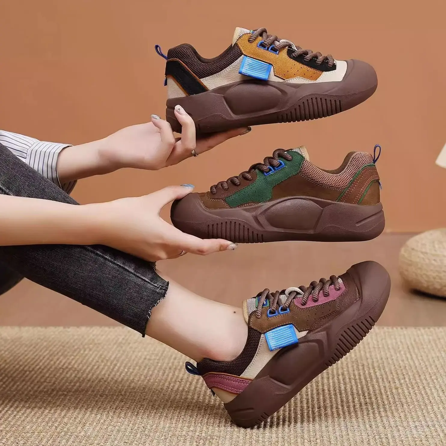 Dad Shoes Cổ Điển Yue Chen, Xấu Xí Và Dễ Thương, Phong Cách Mùa Lò Xo Và Mùa Thu, Đế Dày, Tăng Chiều Cao, Giày Nữ Độc Đáo, Đế Mềm Dễ Phối Đồ, Giày Thường Ngày Giao Hàng 48 Giờ, Hàng Mới Về Năm 2025