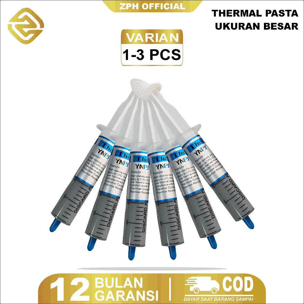 ZPH Thermal Paste Suntik Besar 1/2/3 pcs HM501 Jarum Suntik Silikon Minyak Komputer CPU