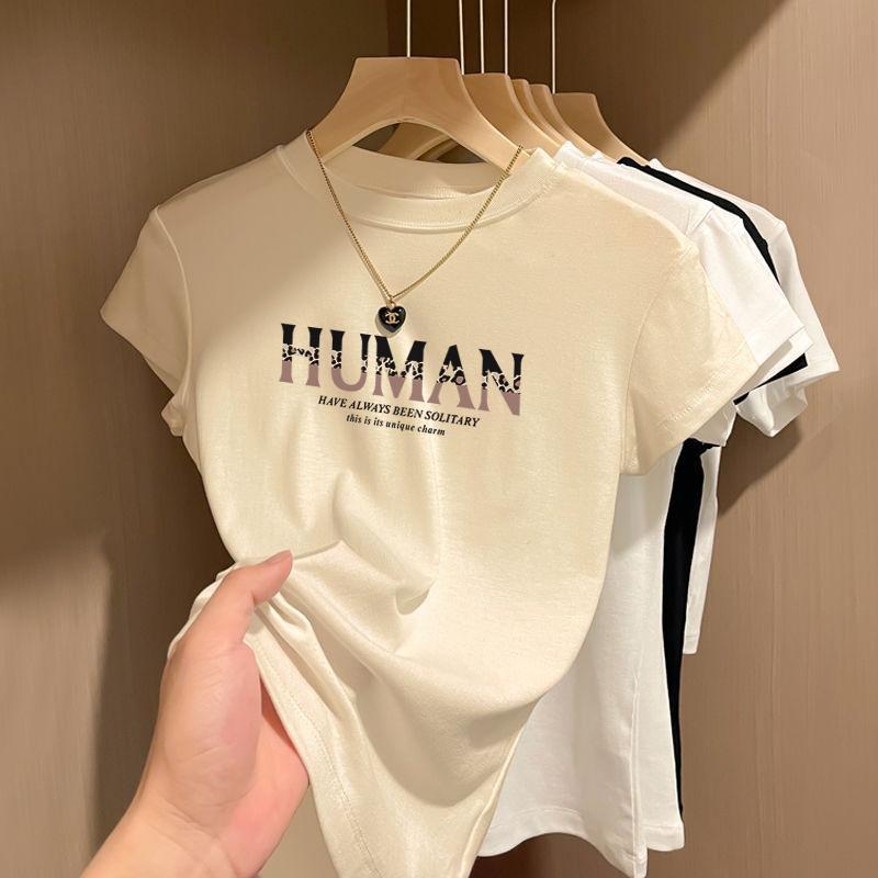 Áo Thun In Hình Graffiti Bảng Chữ Cái Vẽ Tay Xu Hướng Đường Phố Mới, ngắn Tay Nữ, Cỡ Lớn, Áo Mỏng Mỏng, Áo Thun Nữ Tay Ngắn