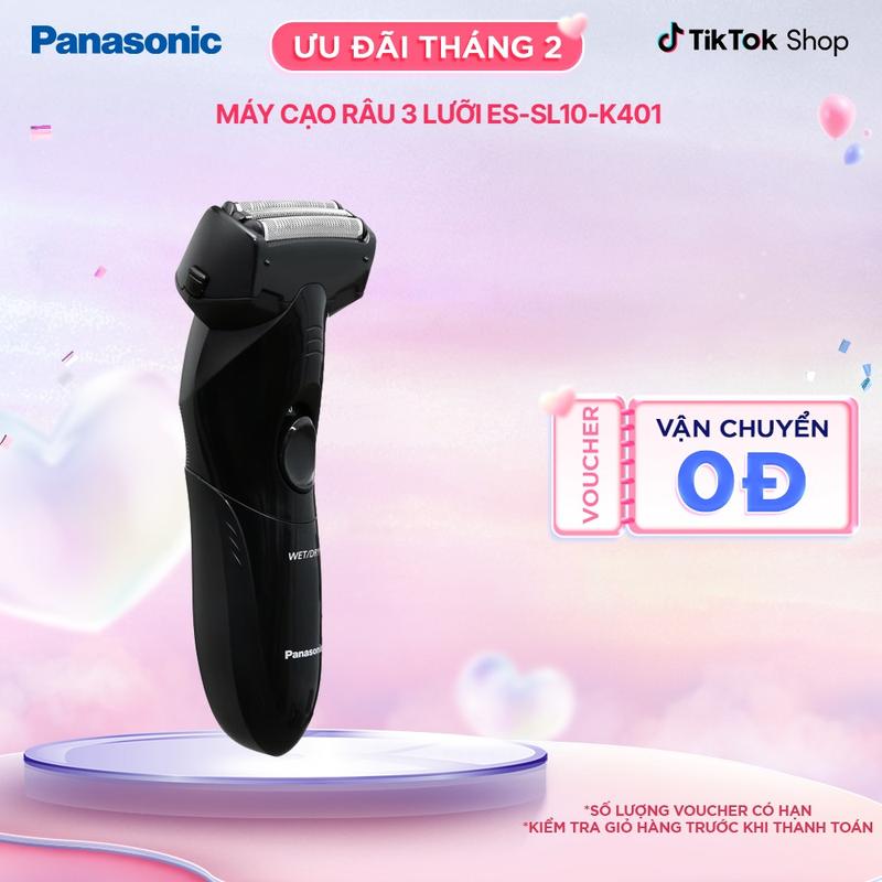 Máy cạo râu 3 lưỡi Panasonic ES-SL10-K401 - Lưỡi cắt hình cung an toàn cho da - Thiết kế hiện đại - Pin AA - Dễ dàng vệ sinh - Bảo hành chính hãng 12 tháng