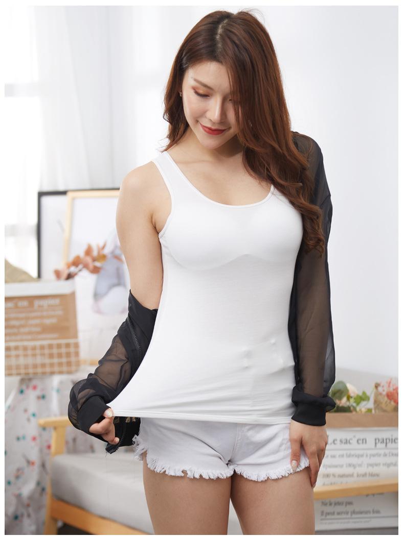 Product Introduction of Vest Women's Bottoming Shirt Spring and Summer Running Volume Solid Color Inner Wear Outer Wear plus Size round Neck All-Matching Sexy Sling Women 20