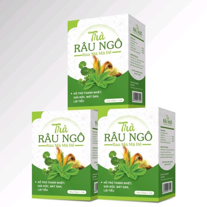 (Com bo 3h) Trà Râu Ngô Rau má Mã Đề Đức Việt Giúp Thanh Nhiệt, Mát Gan, Giải Độc, Lợi Tiểu - Hộp 20 Gói x 10g hàm lượng cao Tea Chè