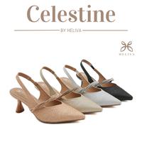 Gambar HELIVA Celestine Slingback Heels 6cm Wanita Elegan dengan Glitter Halus & Strap Kristal untuk Pesta & Acara Formal HV198 Shoes Wedding High - Silver, 36 dari HELIVA OFFICIAL STORE_NEW Kab. Tangerang 1 Tokopedia