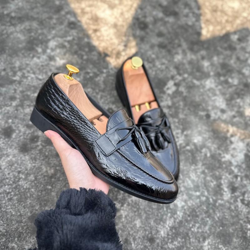  Giày Lười Nam Cao Cấp -  Thiết Kế Đai Chuông Sang Trọng - Đế Cao Su Siêu Êm  Bền Chắc Bảo Hành 12 Tháng 