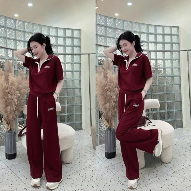 [Thêu BAD] Set áo tay ngắn quần dài chất Umi, trang phục nữ, mặc hàng ngày size S M L B725 2