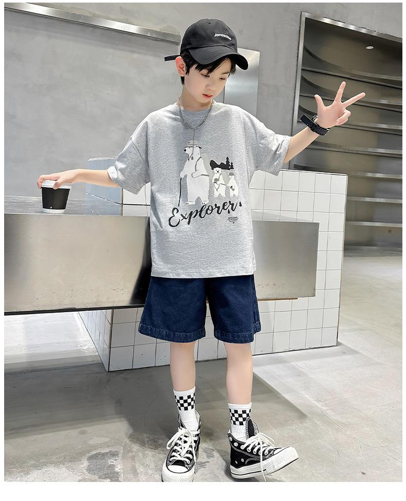 Product Introduction of Boys' Short Sleeve T-Shirt Summer 2025 New Children's Cotton Summer Boys' Trendy Top 16