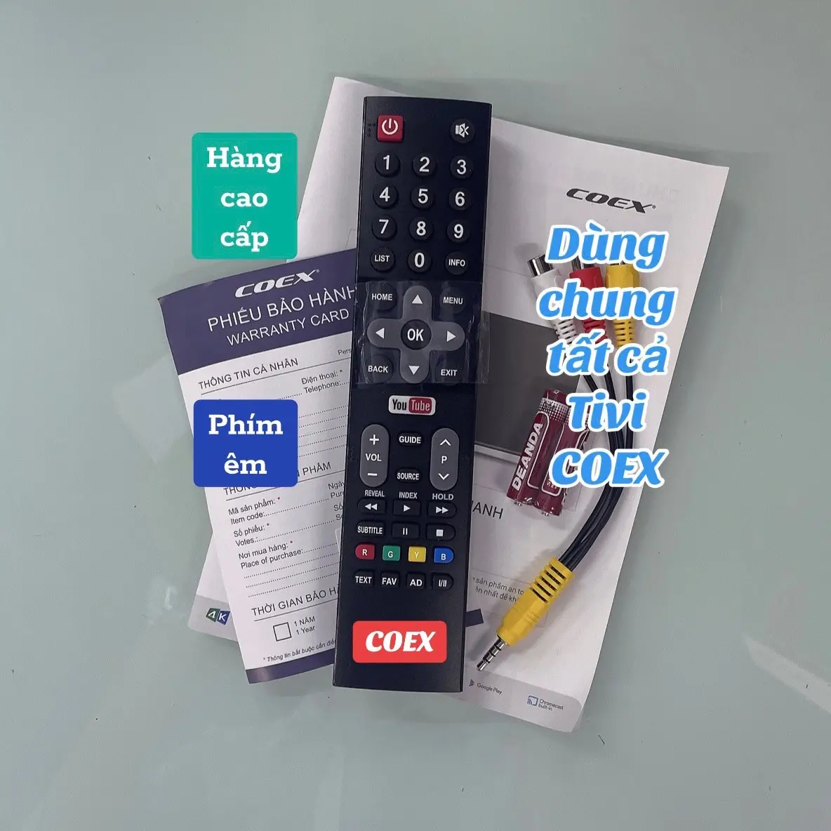 Điều khiển Tivi COEX hàng cao cấp( Dùng chung tất cả Tivi COEX)