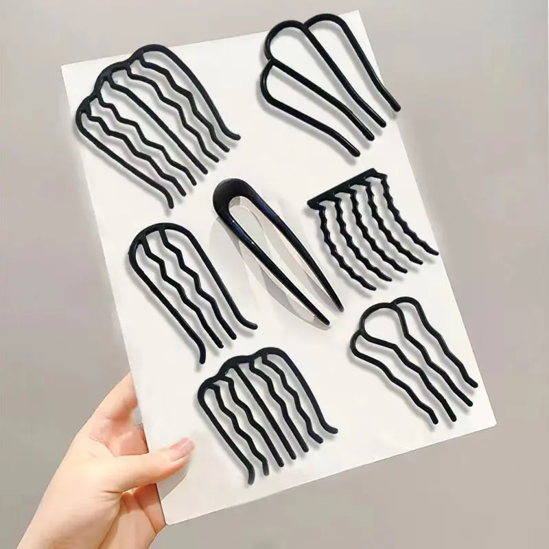 Bun Updo Gadget Back Head Hairpin U-Shaped Simple Hairpin Hair Clasp Internet Celebrity Hair Comb Hair Styling Headdress
