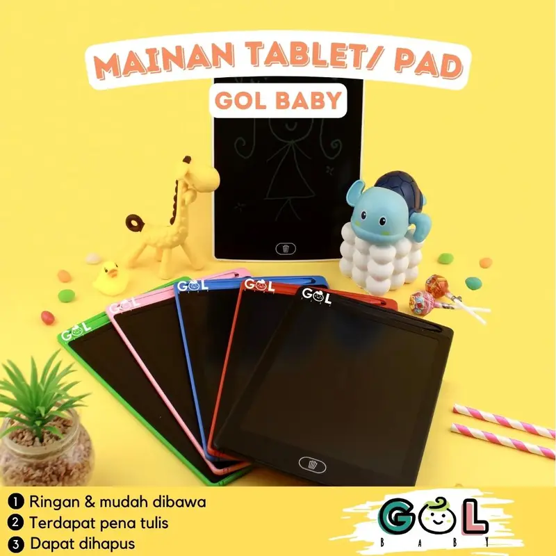 LCD Writing Writting Drawing Tablet Pad Papan Belajar Tulis Gambar Coret Hapus Mainan Edukasi Anak Table Drawing Papan Tulis Menggambar LCD Hapus Writing Board Tablet Digital Layar 8.5 inch anak bayi Belajar Pen 2