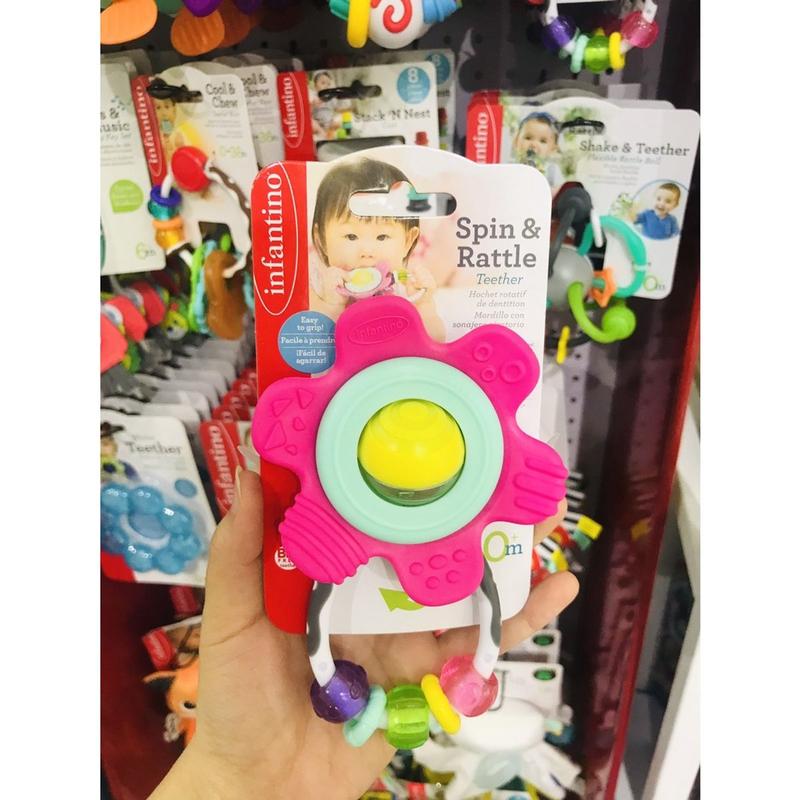 Đồ Chơi Gặm Nướu Hình Bông Hoa INFANTINO Kiêm Đồ Chơi seᵰsory Có Chuỗi Hạt Xúc Xắc Vận Động Cho Bé Chất Liệu Nhựa ABS Cao Cấp 3