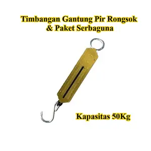 Timbangan Gantung Manual 50kg Besi Tebal | Timbangan Per Pir Rongsok Rosok & Paket | Timbangan Barang Serbaguna Presisi & Kuat Original