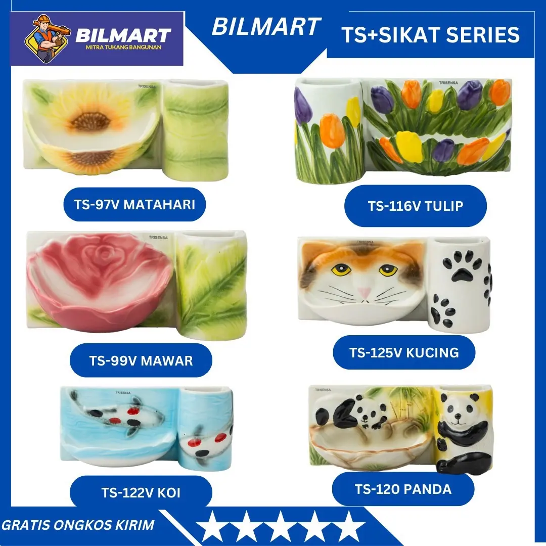 TEMPAT SABUN KERAMIK + SIKAT TRISENSA