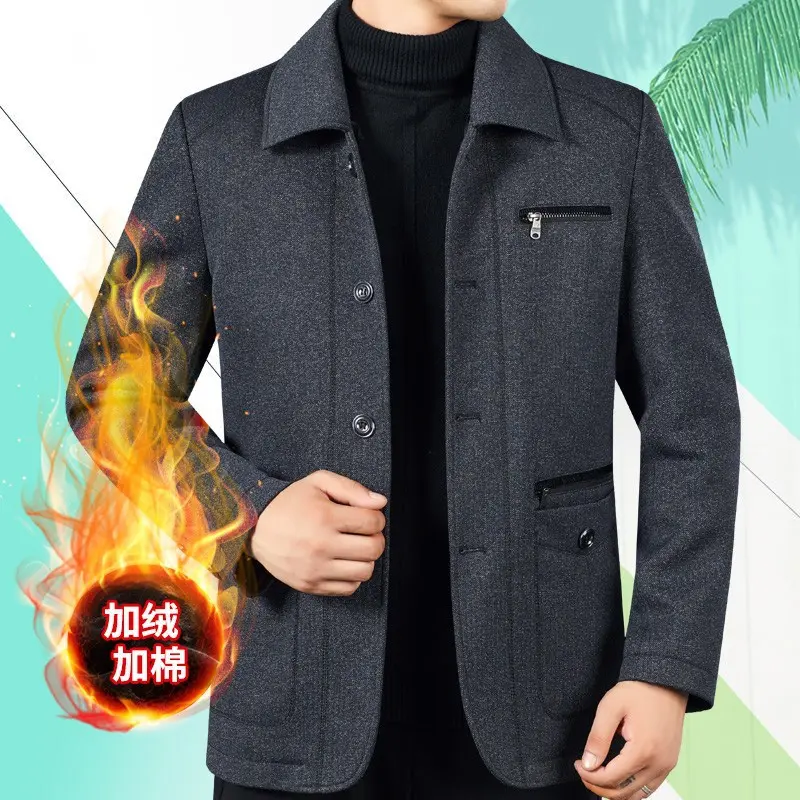Áo Khoác Nam, Người Trung Người Già Và Cao Tuổi, Phong Cách Mùa Xuân Và Mùa Thu, Quần Áo Công Sở Bố, Ve Áo, Thích Hợp Cho Nam Giới, Phong Cách Nam