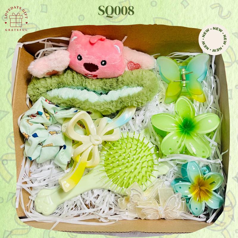SQ008 - COMBO QUÀ TẶNG phụ kiện tóc, dễ thương, dành tặng cho crush, người yêu, bạn thân nhân dịp kỉ niệm, sinh nhật,... Nhung Nữ 0