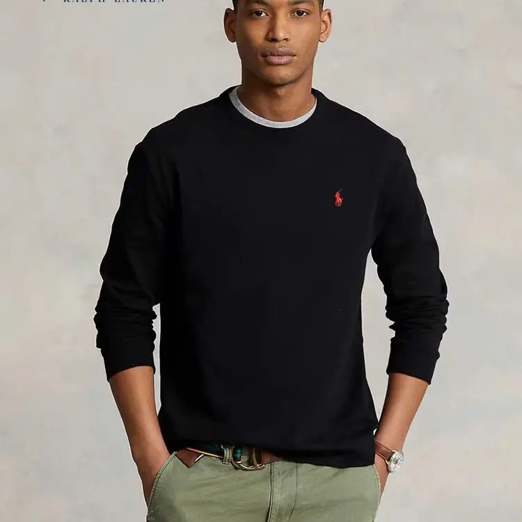 Áo sweater nỉ nam nữ RL thêu ngựa phom vừa chất liệu nỉ cotton lót nhung lông cáo cao cấp cổ tròn tay dài giữ ấm.