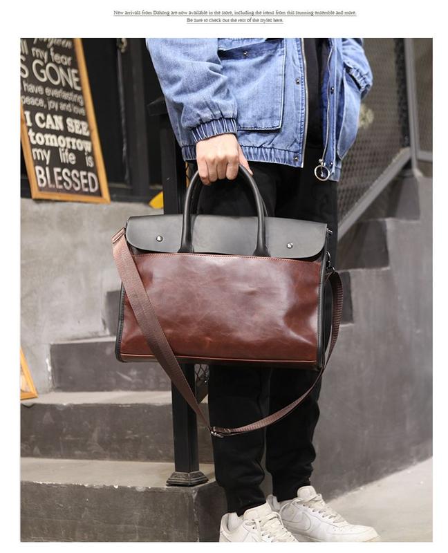 Product Introduction of Fashion Trendy Men's Shoulder Bag Trendy Men's Briefcase Briefcase Ol Men's Handbag New Crossbody Bag 16