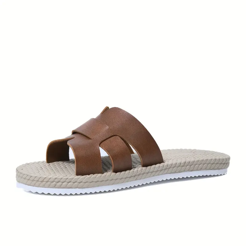 2025 New Women's Summer Slip-On Flat Sandals - Handmade Faux Cover Upper, Ultra-Soft EVA Cushioned Insole & Non-Slip Sole for Casual Outdoor Home Wear - Brown, Braided Shoe Design 5