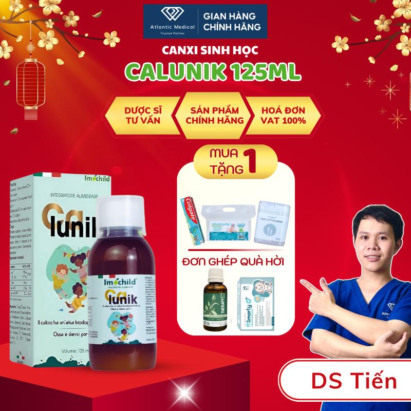 Canxi Sinh Học CALUNIK Imochild Bổ Sung Canxi LipoCal D3 K2 Cho Bé Chiều Cao Vượt Trội Lọ 125ml