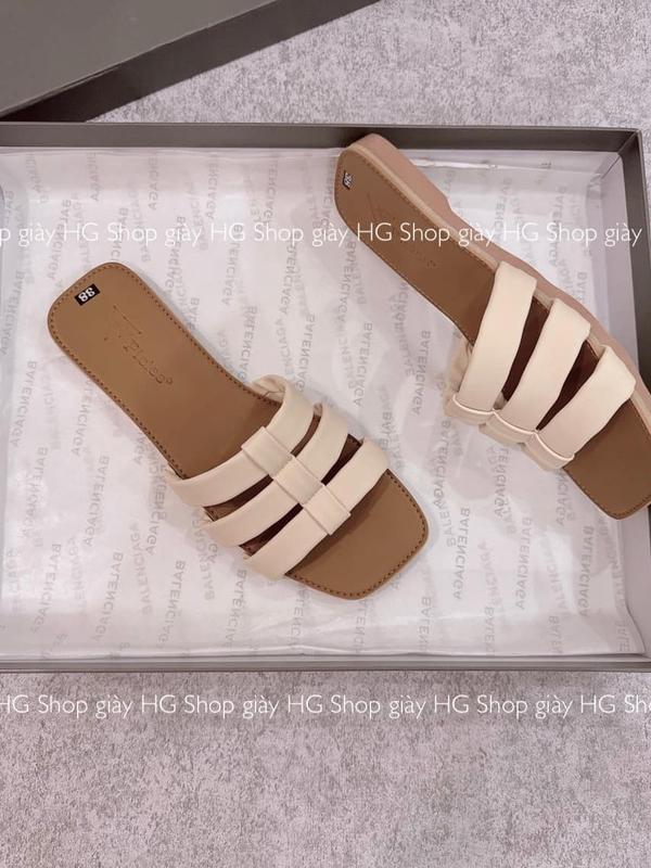 Giày dép HG picies dép 3 dây ngang nền da sáng đế cao su nhiệt dẻo 2