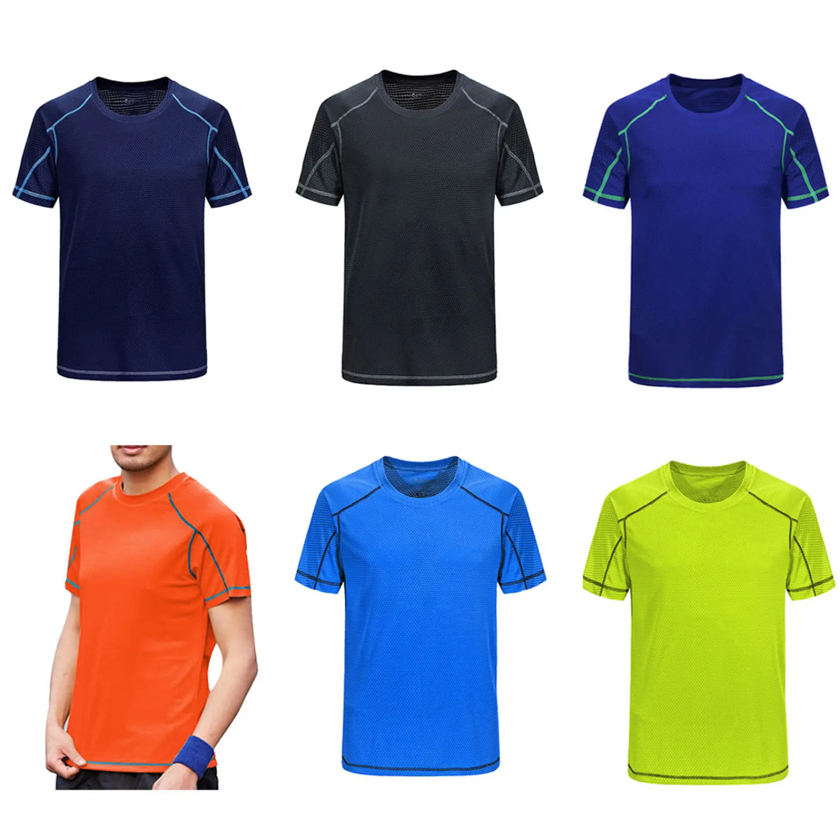 Áo Thun Nam, Jhaoyu, Chất Liệu Lụa Lạnh Nhanh Khô, ngắn Tay, Áo Thể Thao, Áo Thun Tập Gym Thể Dục