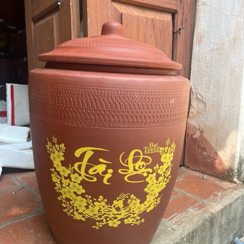 Hũ đựng gạo 20kg Tài Lộc Bát Tràng hàng Cao Cấp