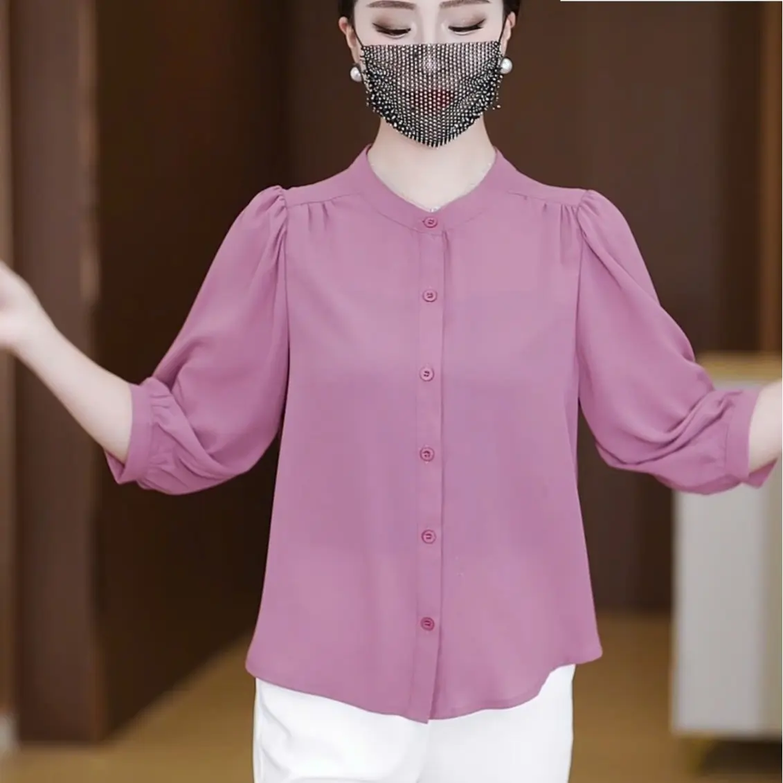 MẪU ÁO SƠ MI TAY LỠ CỔ TÀU AL5 - CHẤT LIỆU VẢI CAO CẤP MỀM MƯỚT