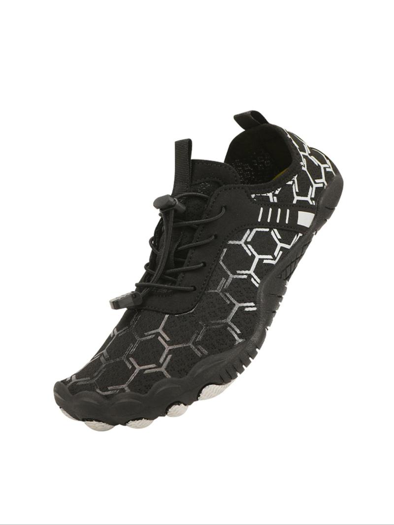 Product Introduction of Unisex Geometric Pattern Drawstring Design River Trekking Shoes, Breathable Comfortable Sports Shoes for Outdoor Activities, Water Shoes, 2024 Summer Water Shoes Aqua Shoes, Back To School Shoes, Swimming Water Shoes 2
