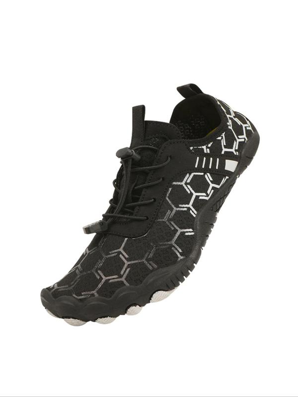 Unisex Geometric Pattern Drawstring Design River Trekking Shoes, Breathable Comfortable Sports Shoes for Outdoor Activities, Water Shoes, 2024 Summer Water Shoes Aqua Shoes, Back To School Shoes, Swimming Water Shoes 1
