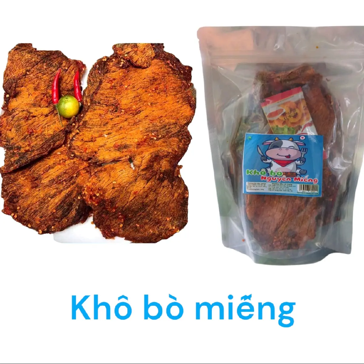 KHÔ BÒ MIẾNG MỀM HỒNG NGỰ LOẠI LỚN Cay Snack Ăn Vặt Food