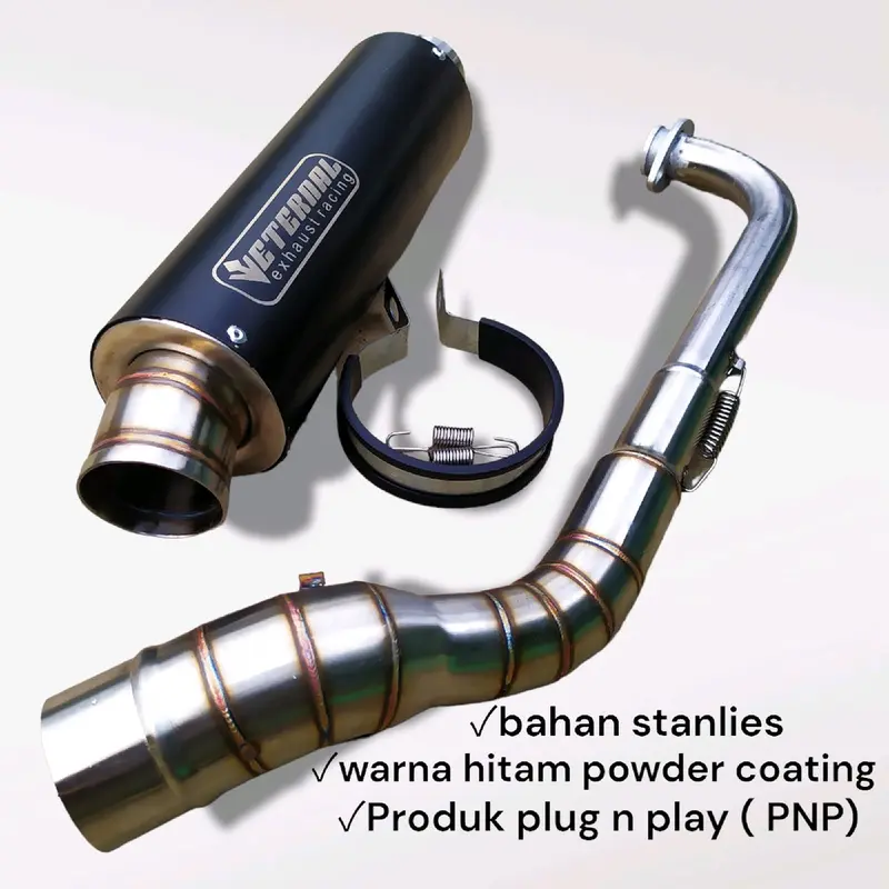knalpot racing eternal exhaust full system untuk motor matic Vario 125/150 160 aerox new nmax new aerox old nmax old PCX adv eternal exhaust black coatting Motorcycle Tempat 6