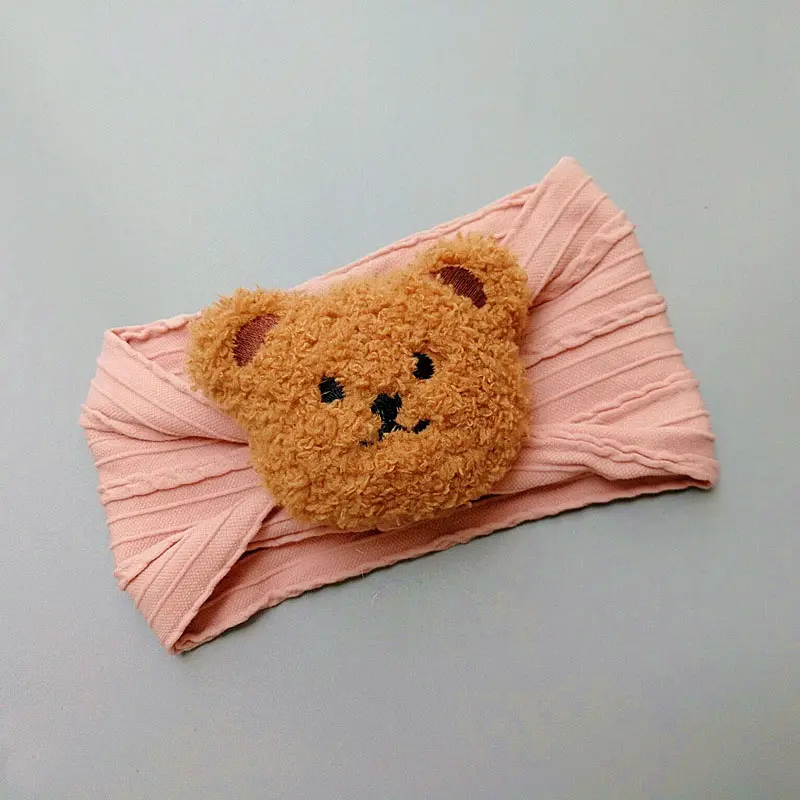 Băng Đô Em Bé Dễ Thương, Gấu Hoạt Hình, Dây Buộc Tóc Nylon Co Giãn Cho Trẻ Sơ Sinh, Trẻ Sơ Sinh, Bé Gái, Bé Trai, Khăn Xếp Rộng, Mũ Đội Đầu, Phụ Kiện Tóc Cho Trẻ Em 7