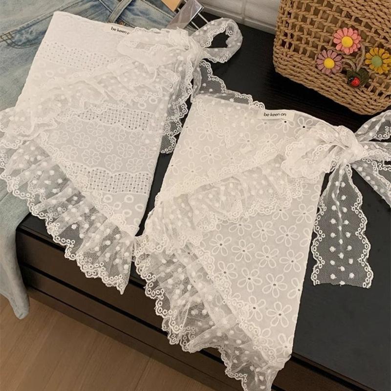 Product Introduction of Soft Sweet Lace Mini Skirt Flower Hight Waist Gauze Skirt Korean Style Lace-up Ruffled Edge Skirt Female 10
