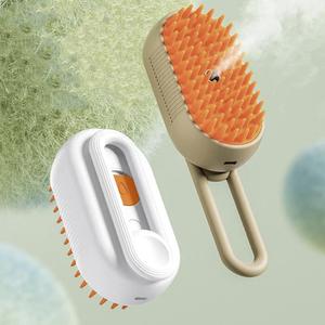360° Rotation Pet Massage Spray Comb, 1 Count Gentle Anti-floating Hair Pet Hair Cleaning Brush, Portable Pet Grooming Tool for Daily Use