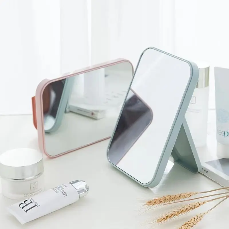 Cermin Kotak Lipat Kaca Rias Simple Meja Persegi Portable Portabel STANDING BEAUTY MIRROR DUDUK UNTUK MAKEUP WAJAH Make Up 4