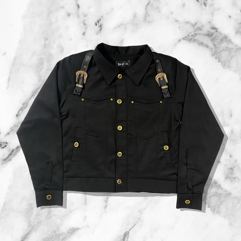 Áo khoác Bò Đai da - Straps Denim/Jean Jacket Ak 47 - Crop fit