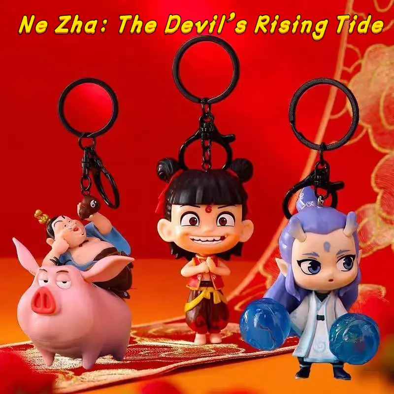 Tượng Nhỏ Biển Ăn Giết, Nezha: The Magical Child, Búp Bê Nhập Khẩu Móc Chìa Khóa, Mặt Dây Chuyền Ba Lô, Đồ Trang Trí Nhỏ Quà Tặng