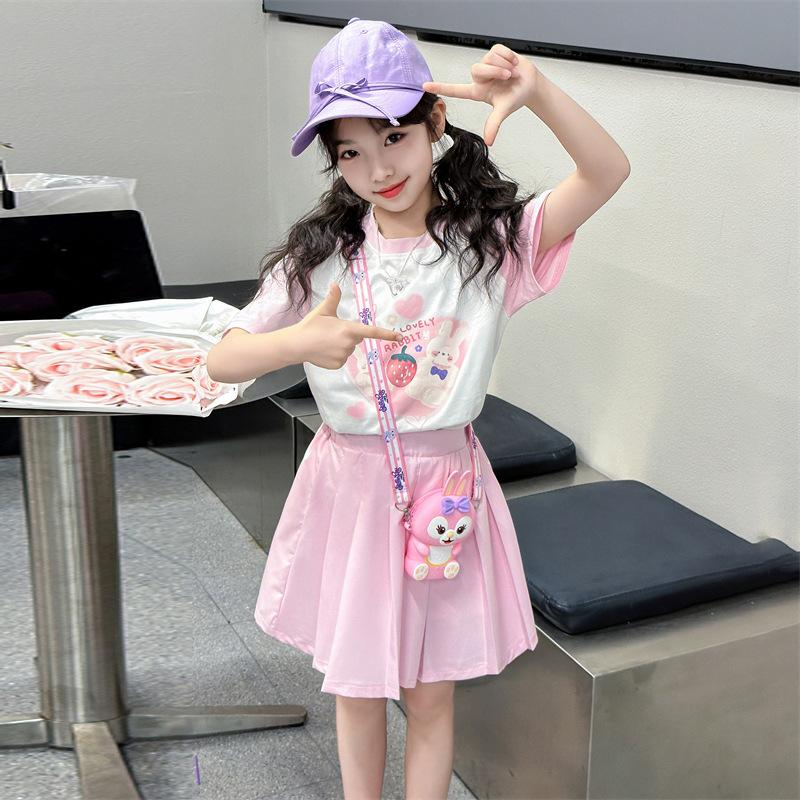 Product Introduction of Set bộ áo polo+chân váy kèm quần lót hoạ tiết in hình 5D dễ thương cho bé gái 5-15 tuổi 25