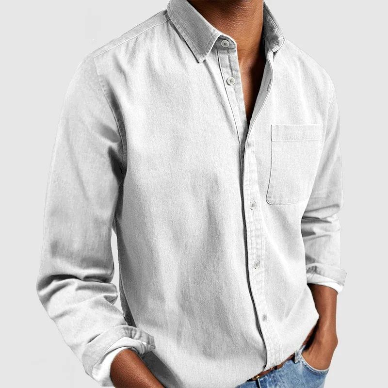 Product Introduction of 2024 Simple Men's Shirt New Long Sleeve Lapel Men's Shirt, Cashmere Material Skin-Friendly 8