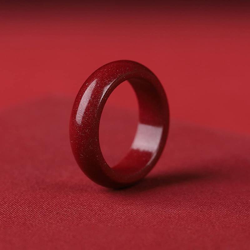 Zhen✪ Cinnabar Ring Attract Wealth Ring Protection Amulet Rings Good Luck Jewelry Gift 5