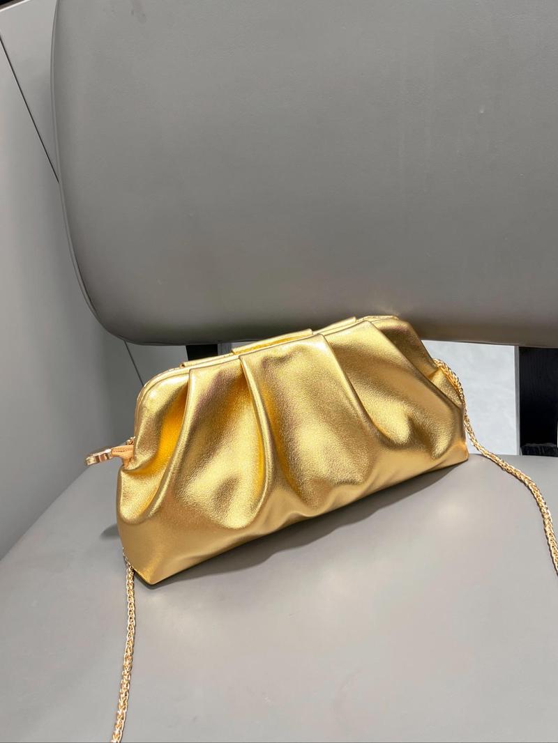 Product Introduction of Women's Elegant Glitter Evening Bag, Fashionable Solid Color Shoulder Bag for Party, Trendy All-match & Exquisite Crossbody Bag for Birthday Gift 2