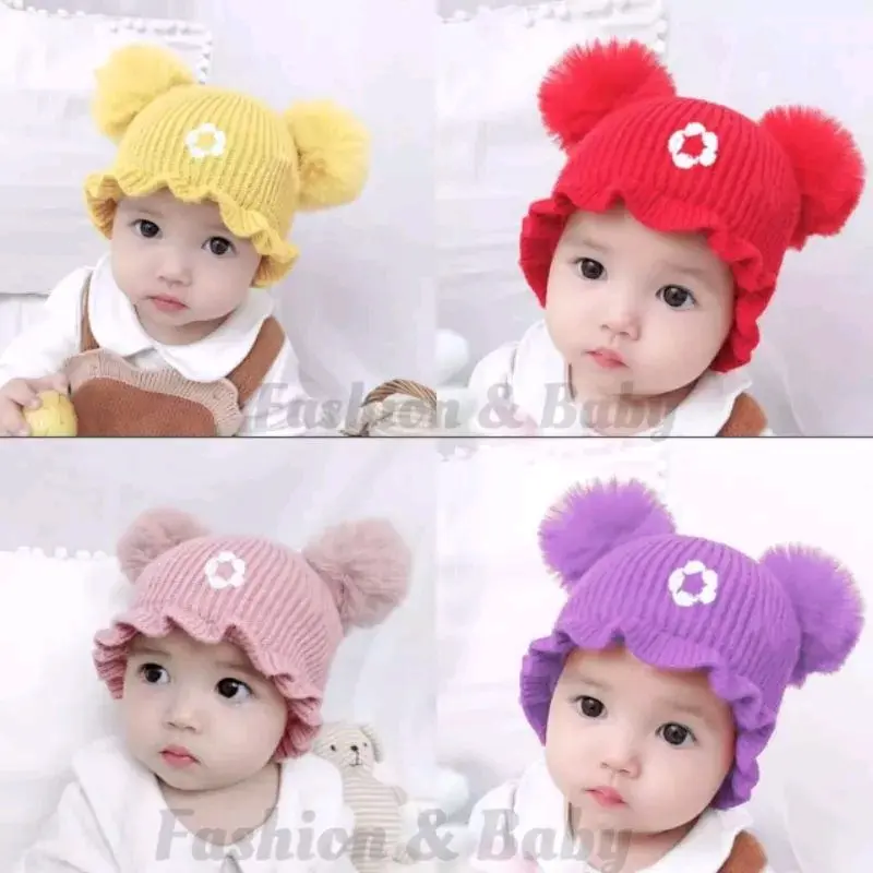 Topi Kupluk Anak Rajut Lily Usia 0-3 Tahun 0